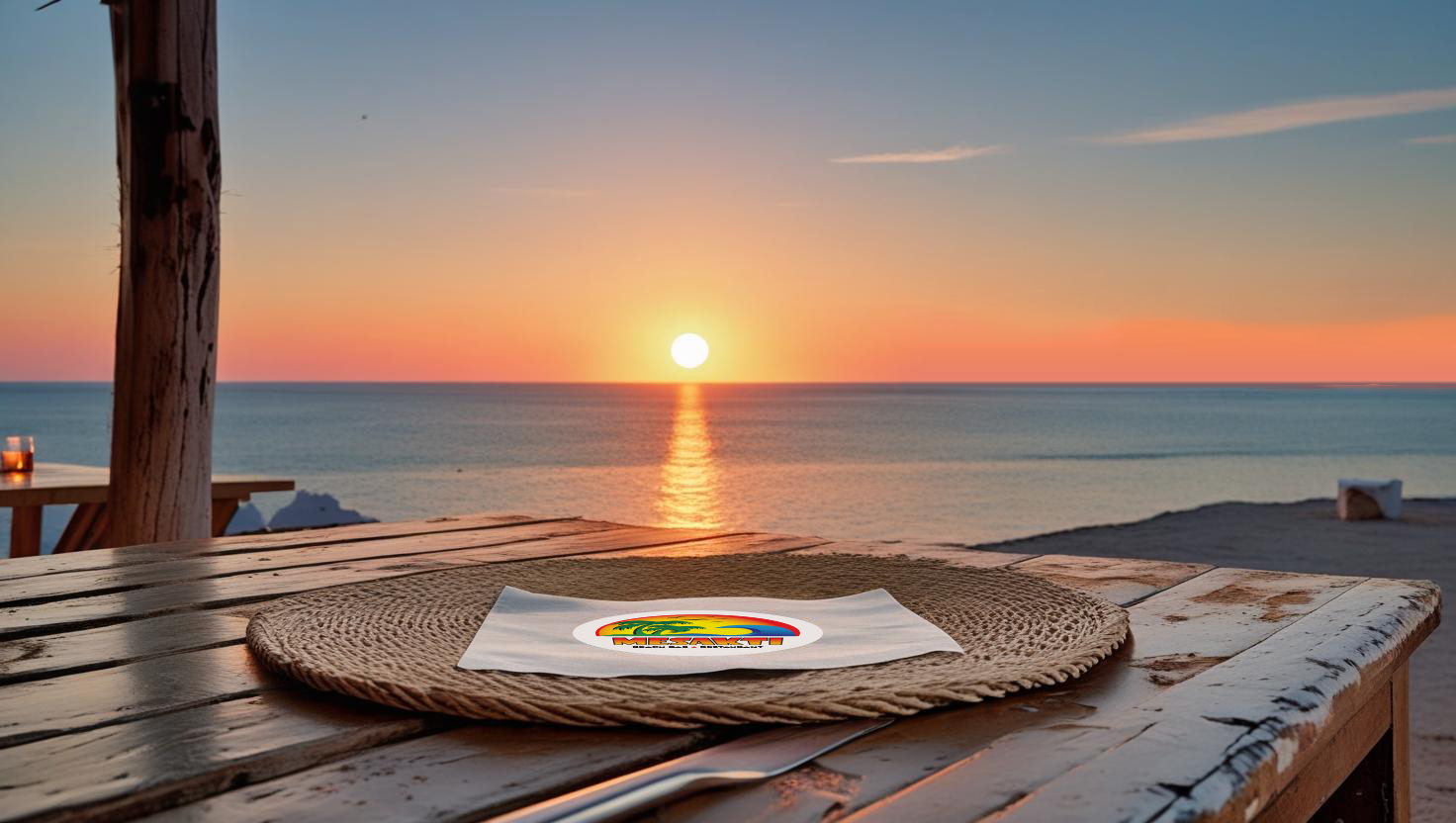 MESAKTI placemat design – branded tableware for beach bar & restaurant experience